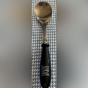 Rae Dunn Black Serve Spoon with Silver Head